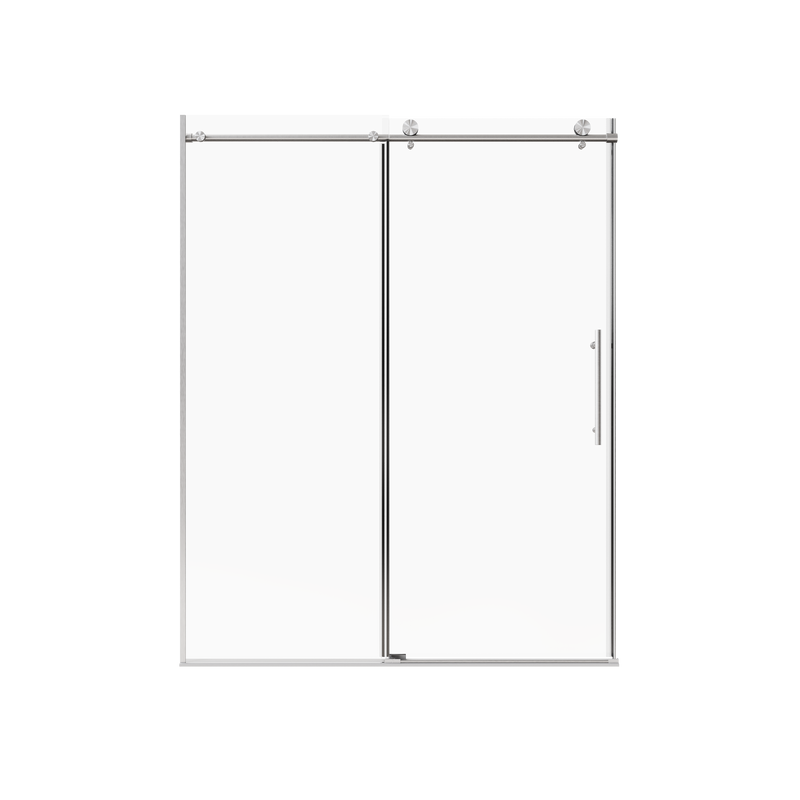 Frameless Sliding Shower Door in Brushed Nickel by HouseOfZazla