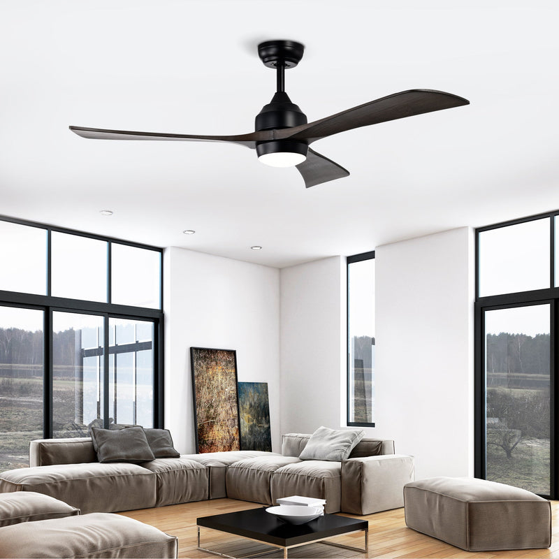 52" Solid Wood Blades Ceiling Fan with Lights Remote Control, Quiet DC Motor by HouseOfZazla