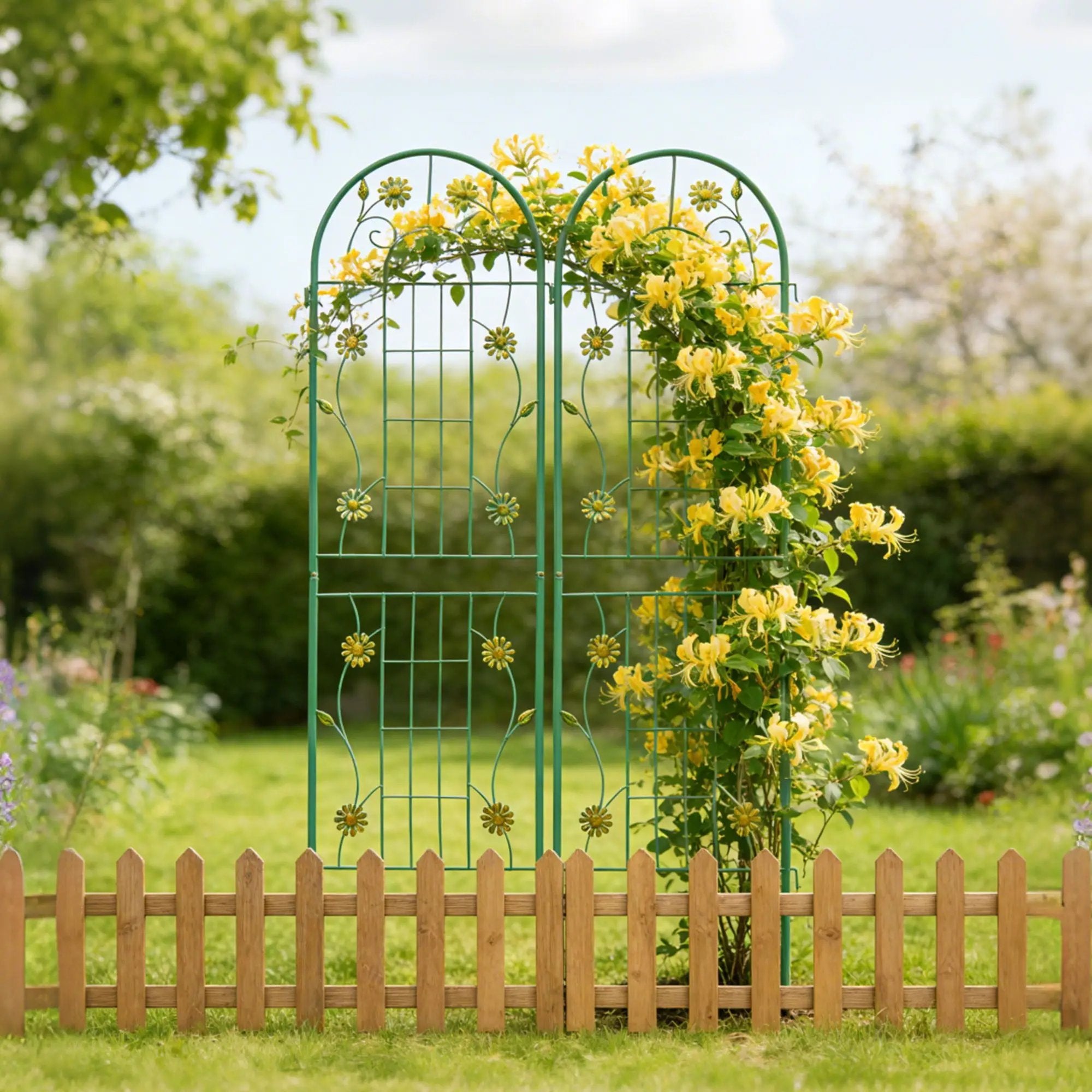 Metal Garden Trellis Rustproof Trellis For Climbing Plant Outdoor Flower Support by HouseOfZazla