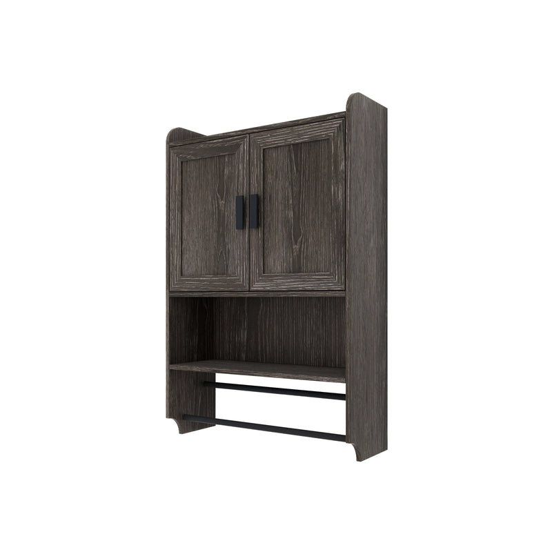 Bathroom Wall Cabinet with Doors, Adjustable Shelf, Towel Bar and Paper Holder by HouseOfZazla