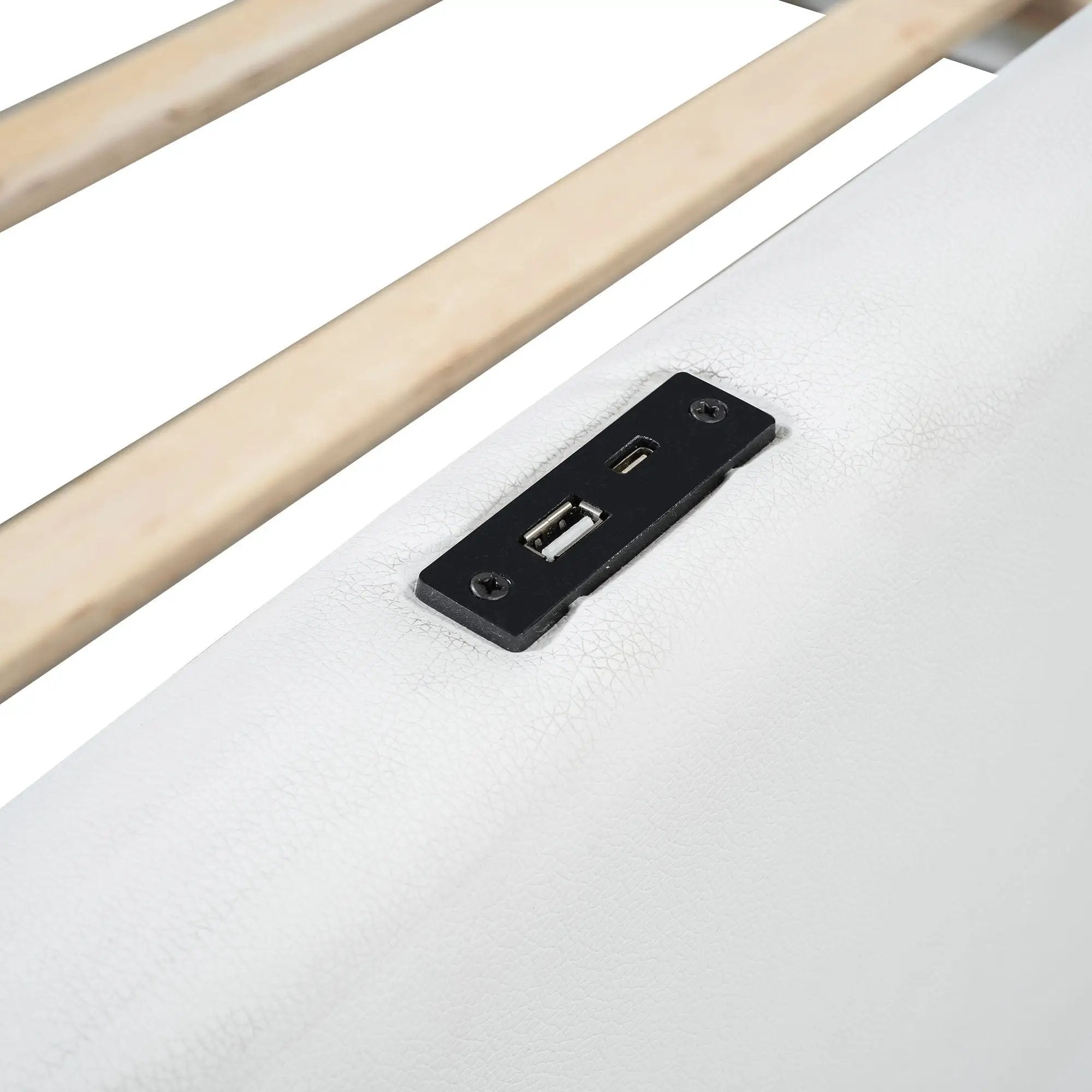 Platform Bed With Guardrail And Charging Station by HouseOfZazla