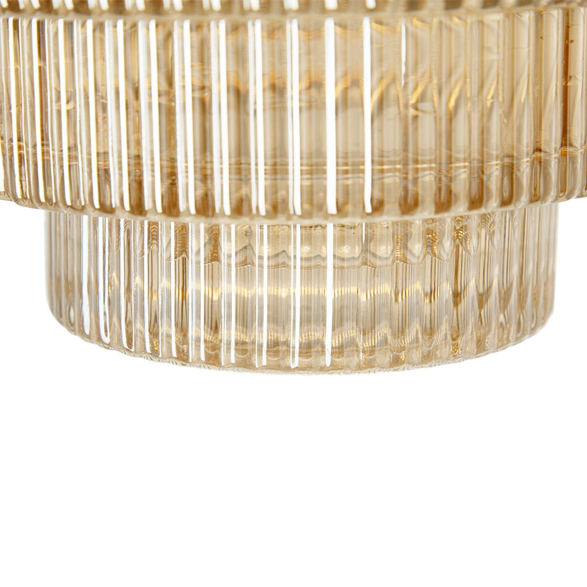 9.1x9.8" Tiered Geometric Amber Luster Clear Vase by HouseOfZazla