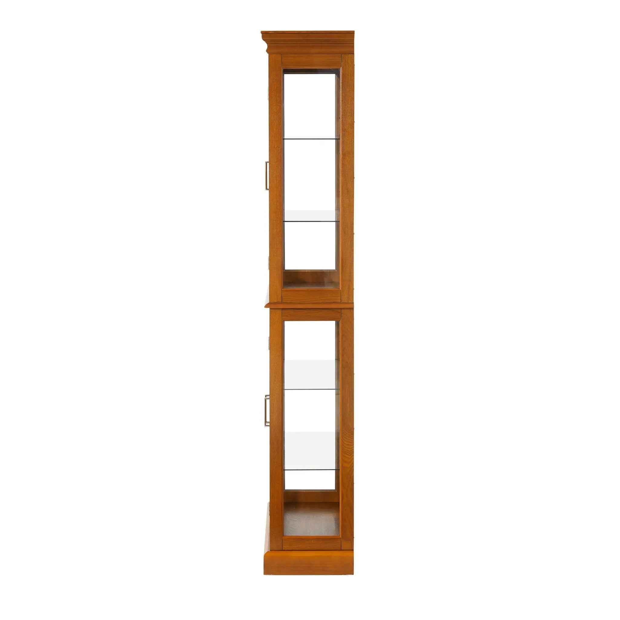 Curio Cabinet Lighted Curio Diapaly Cabinet With Adjustable Shelves And Mirrored Back Panel, Tempered Glass Doors (6 Tier), (E26 Light Bulb Not Included) by Unique Piece Furniture