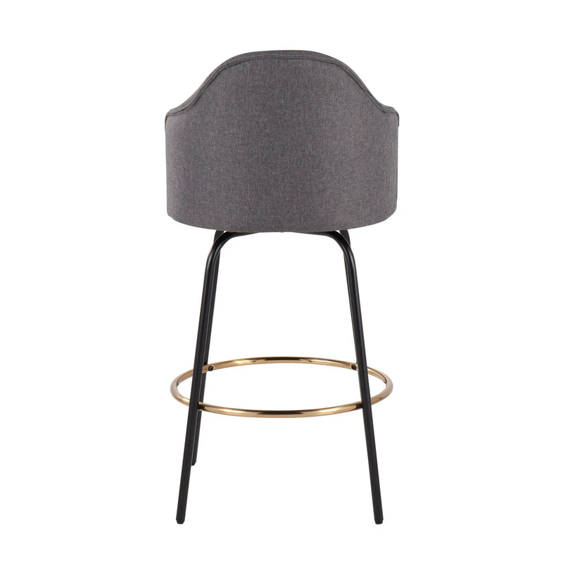 Ahoy - Contemporary Fixed Height Counter Stool Round Footrest (Set of 2) by HouseOfZazla