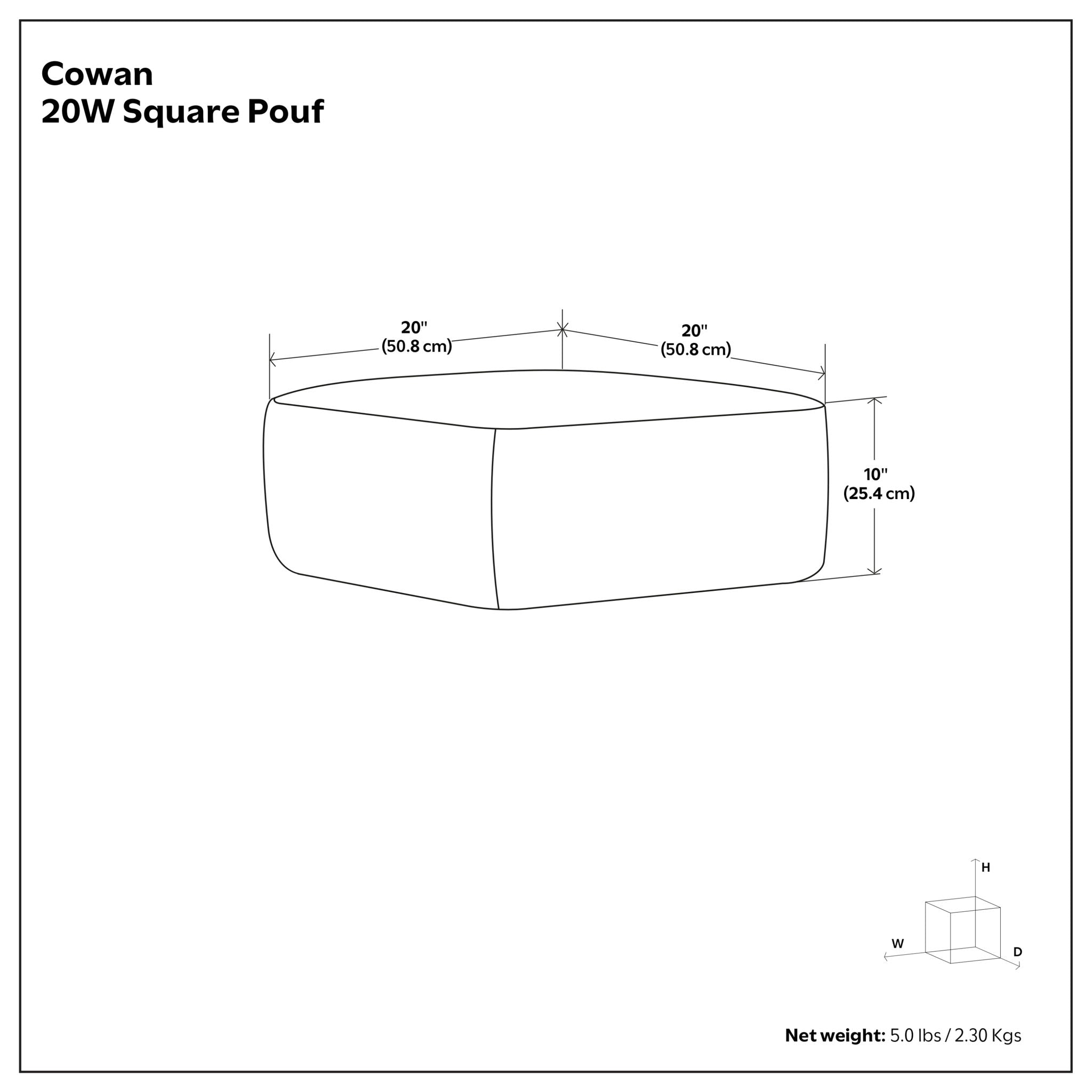 Cowan - Handcrafted Square Pouf by HouseOfZazla