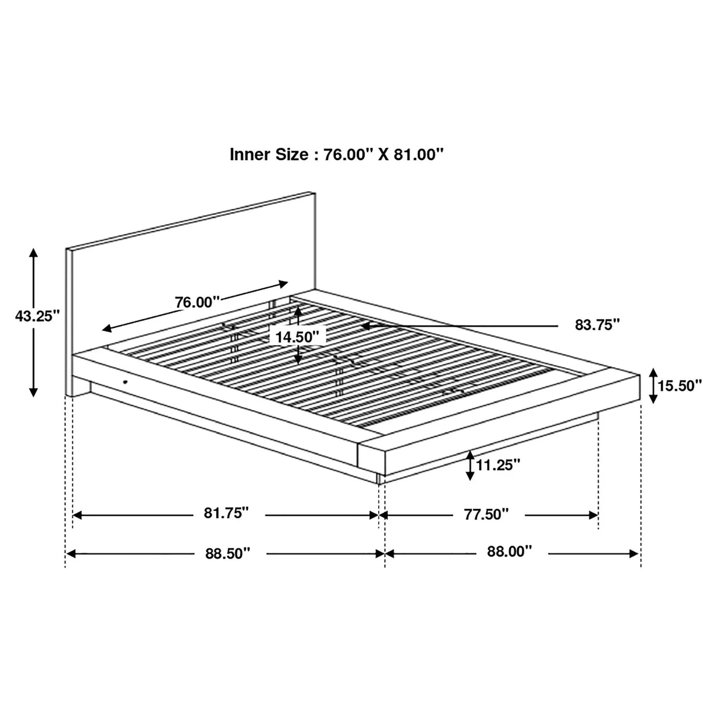 Tokyo - LED Panel Bed With Structured Headboard by HouseOfZazla