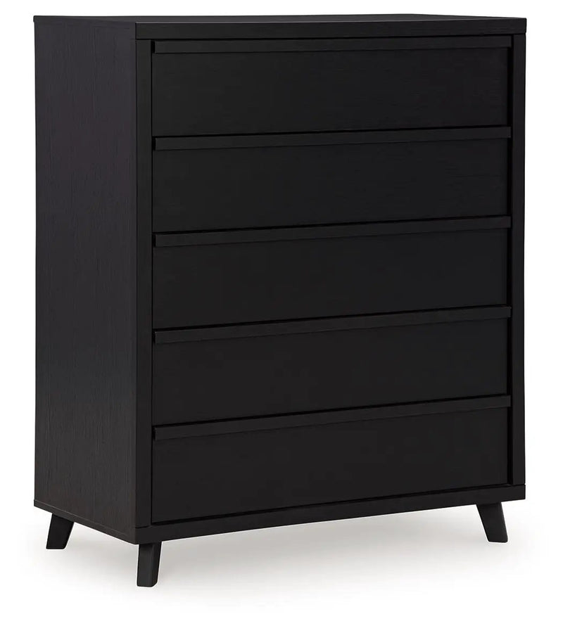 Danziar - Five Drawer Wide Chest - Black by Unique Piece Furniture