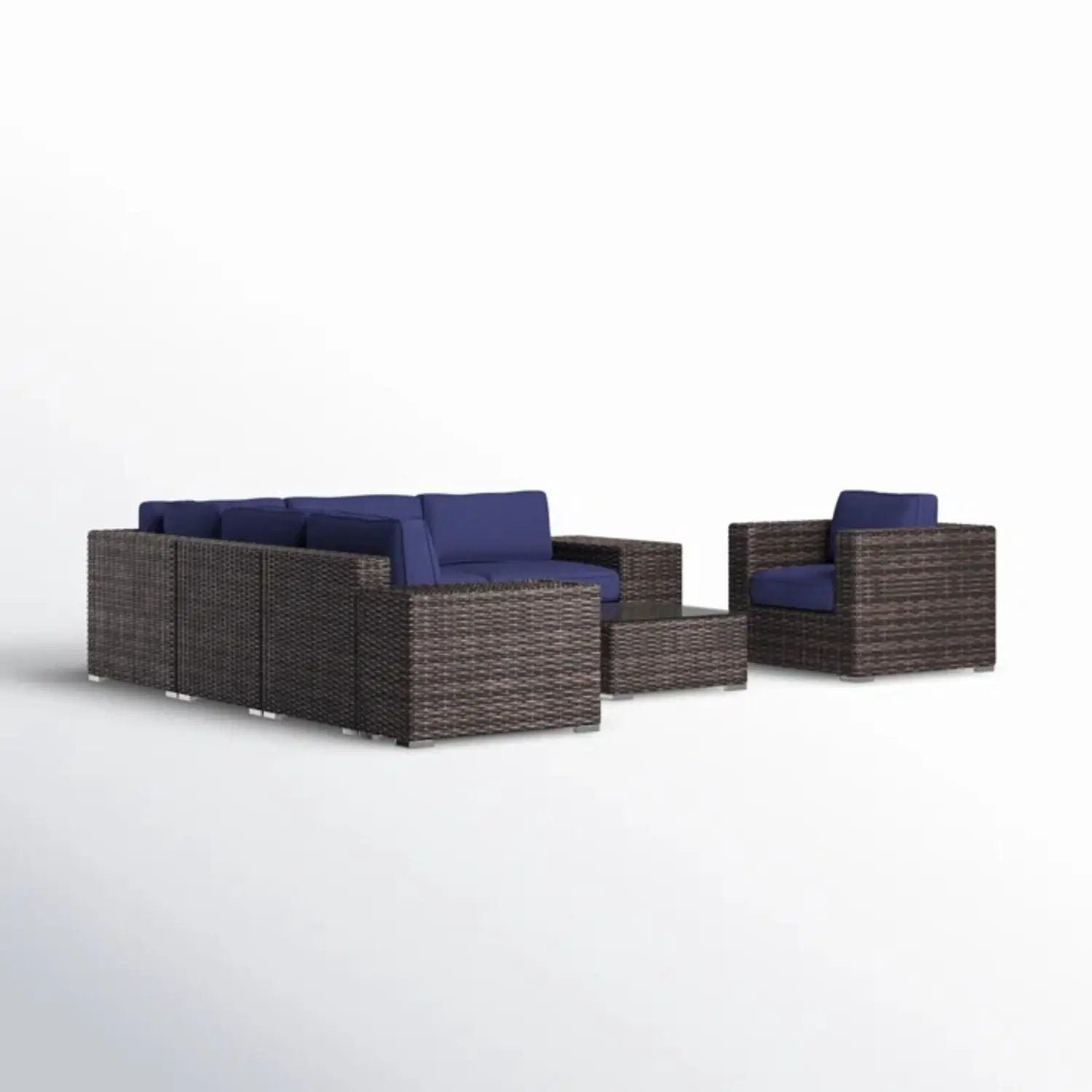 Wicker Seating Group Set With Table And Cushions by HouseOfZazla