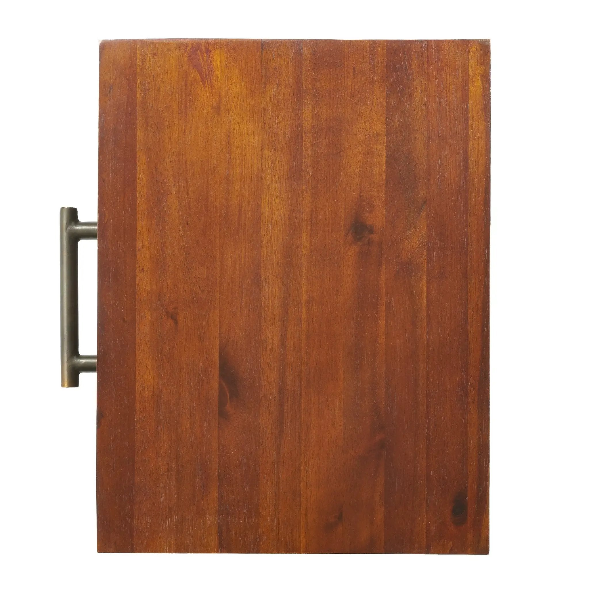 End Table in Brown Acacia Wood with Storage Drawer and Shelf by HouseOfZazla