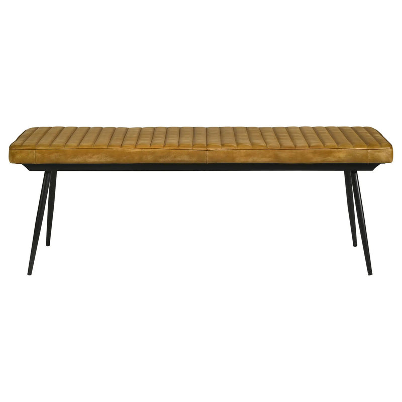 Misty Leather Upholstered Dining Bench Antique Camel by Unique Piece Furniture