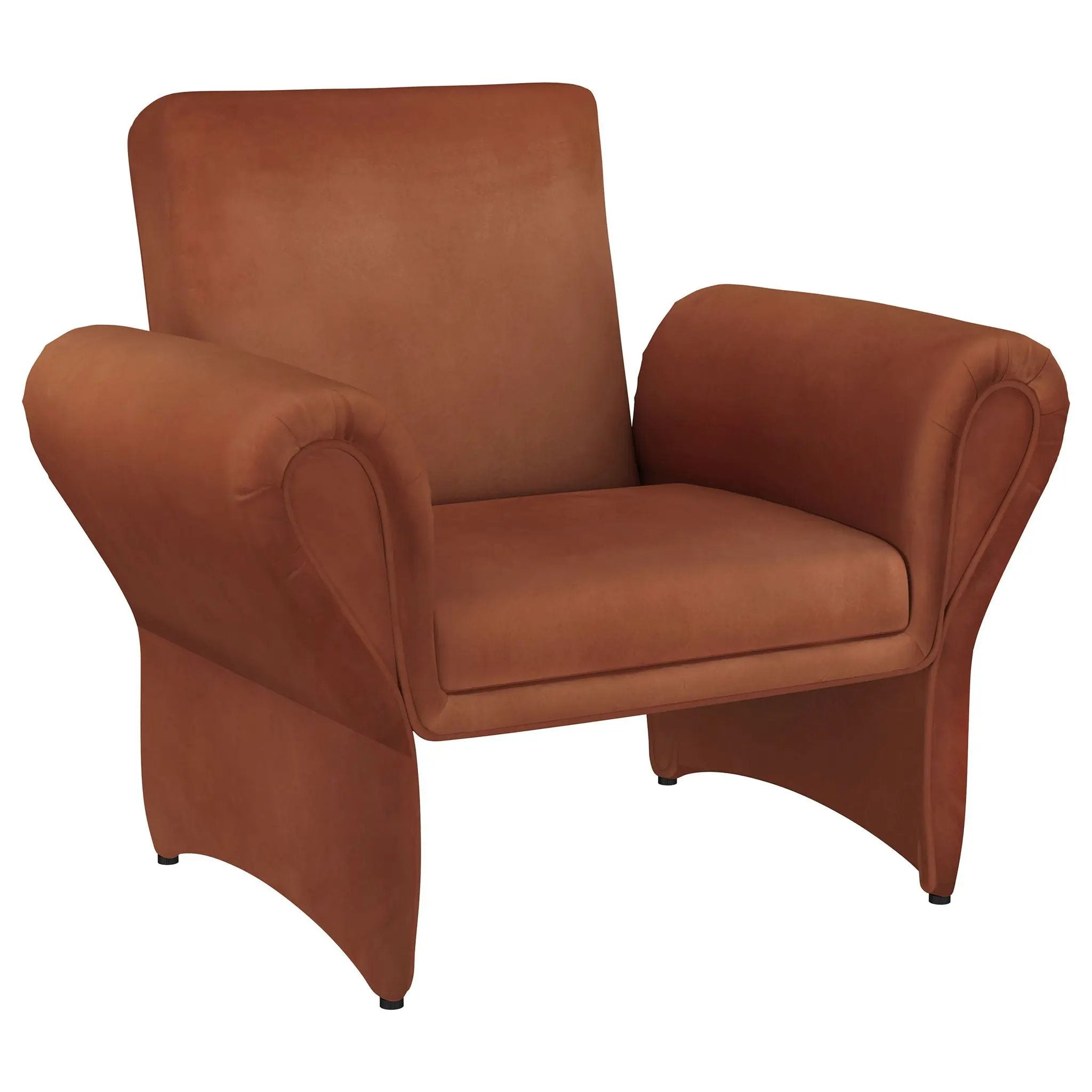 Liana Upholstered Roll Arm Accent Armchair Rust Orange by Unique Piece Furniture