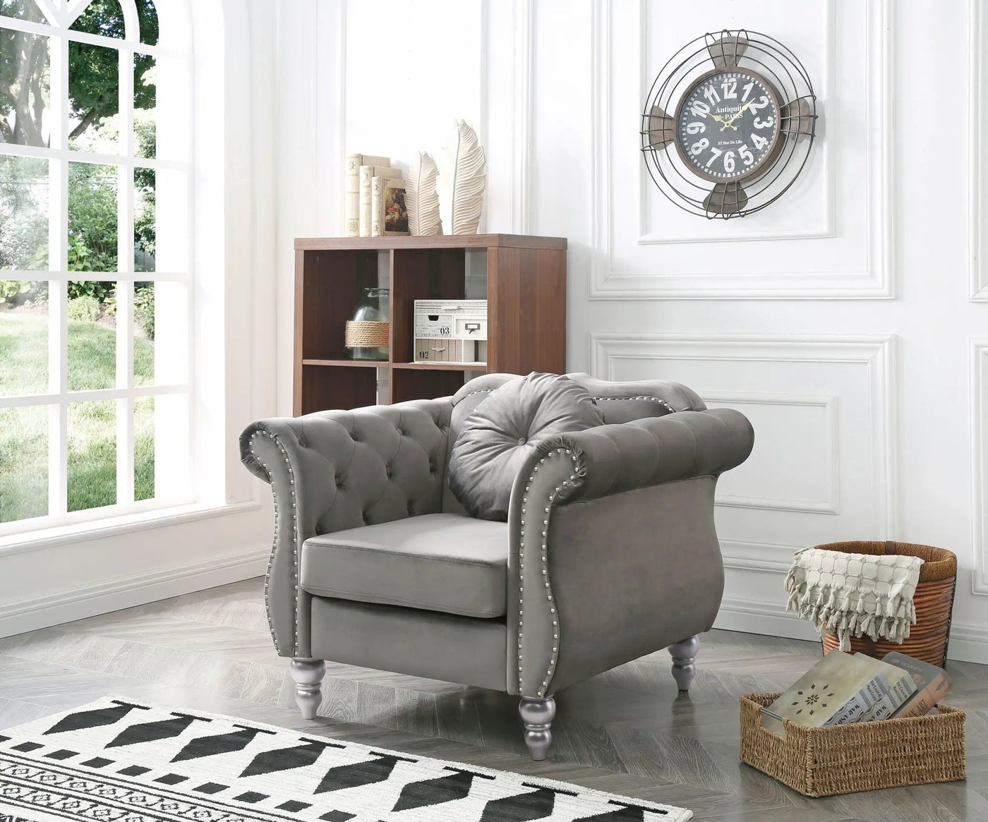 Chic Transitional Flared Arm Chair by HouseOfZazla