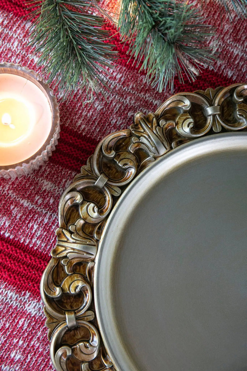 Plastic Charger Plate (Set of 6) - Gold by Unique Piece Furniture