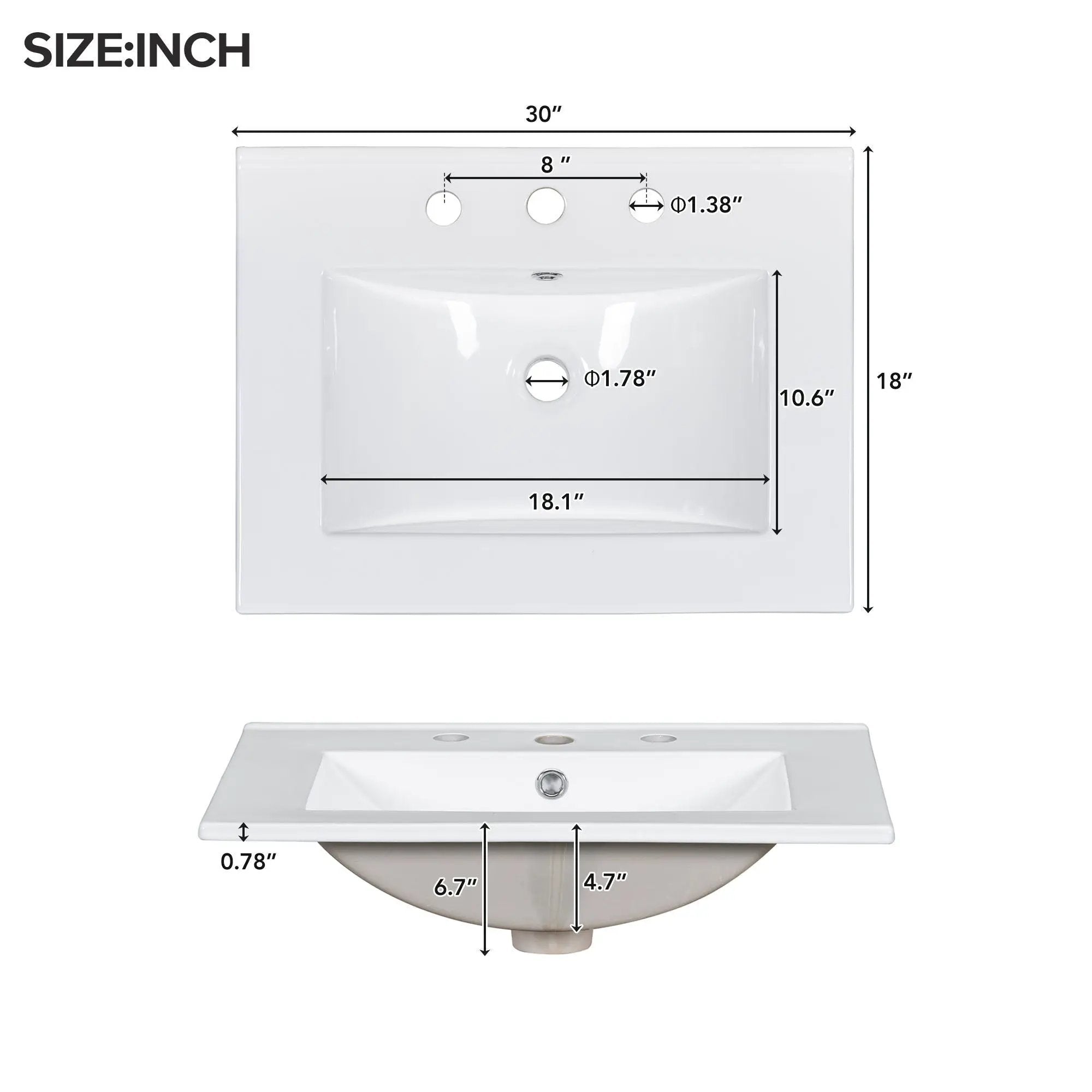Bathroom Vanity With Sink, Modern Elegant Bathroom Storage Cabinet With 3 Drawers And Adjustable Shelves, Freestanding Vanity Set With Mirror Cabinet, Single Sink Bathroom Vanity by HouseOfZazla
