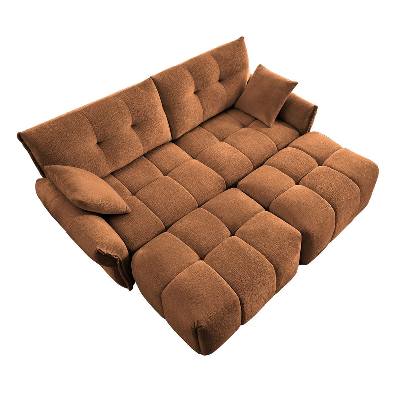 Sofa Set With Ottoman And Pillows, Textured, High Resilience Cushions by HouseOfZazla