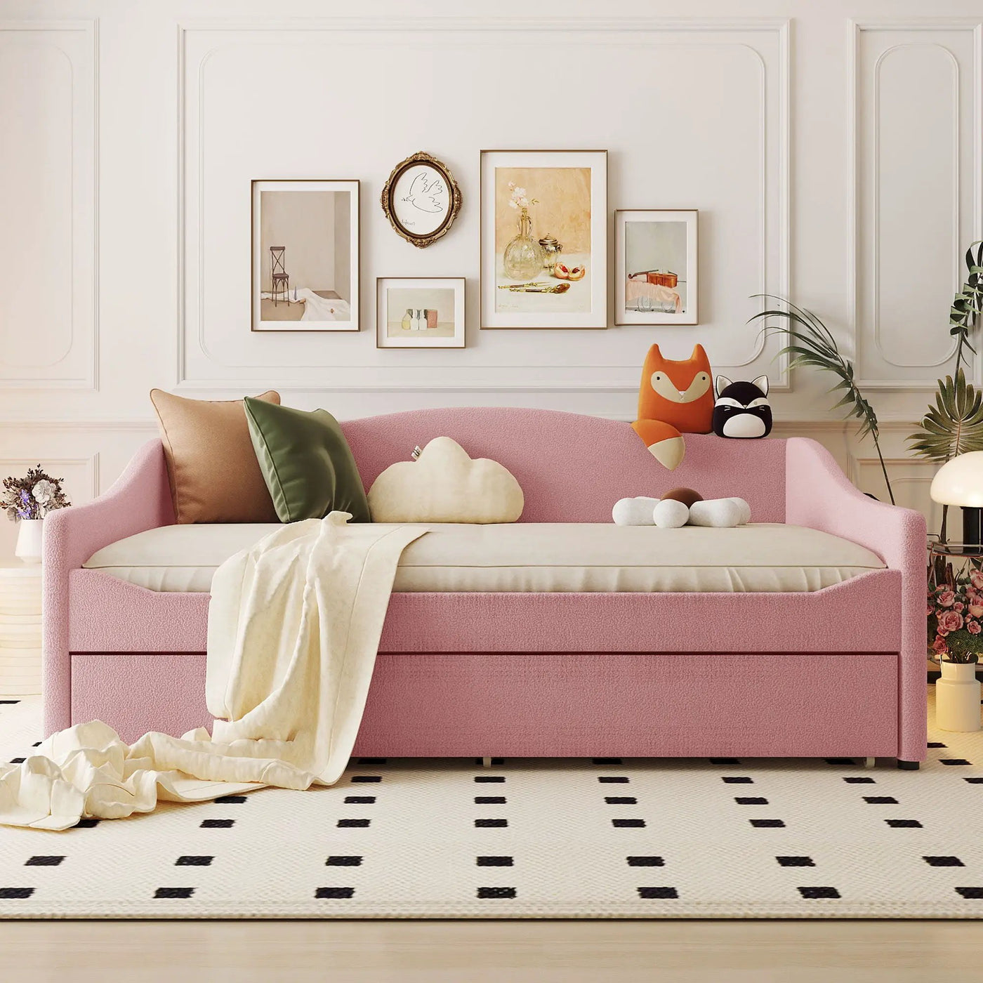 Upholstered Daybed With Light And Trundle by Unique Piece Furniture
