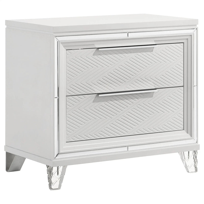 Marmore 2-drawer Nightstand Bedside Table White by Unique Piece Furniture