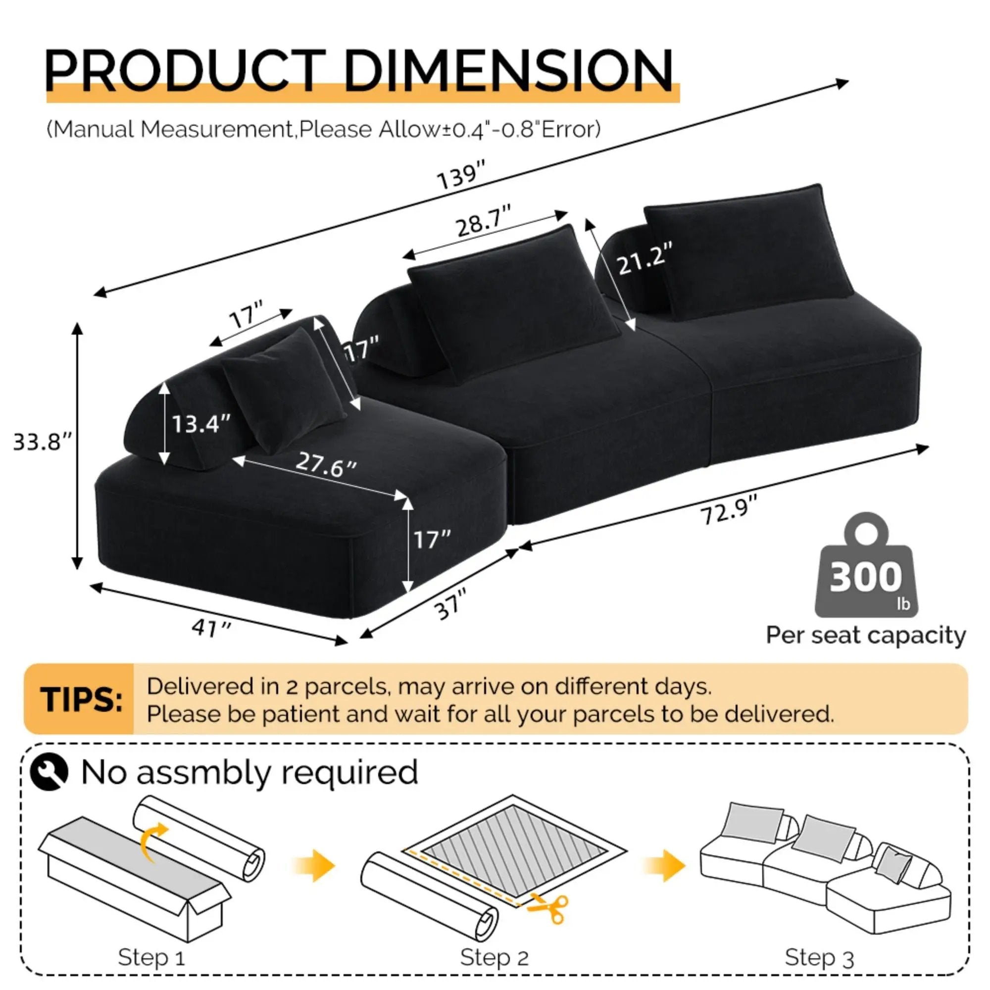 Modern Luxury Oversized Modular Sectional Sofa Set by HouseOfZazla