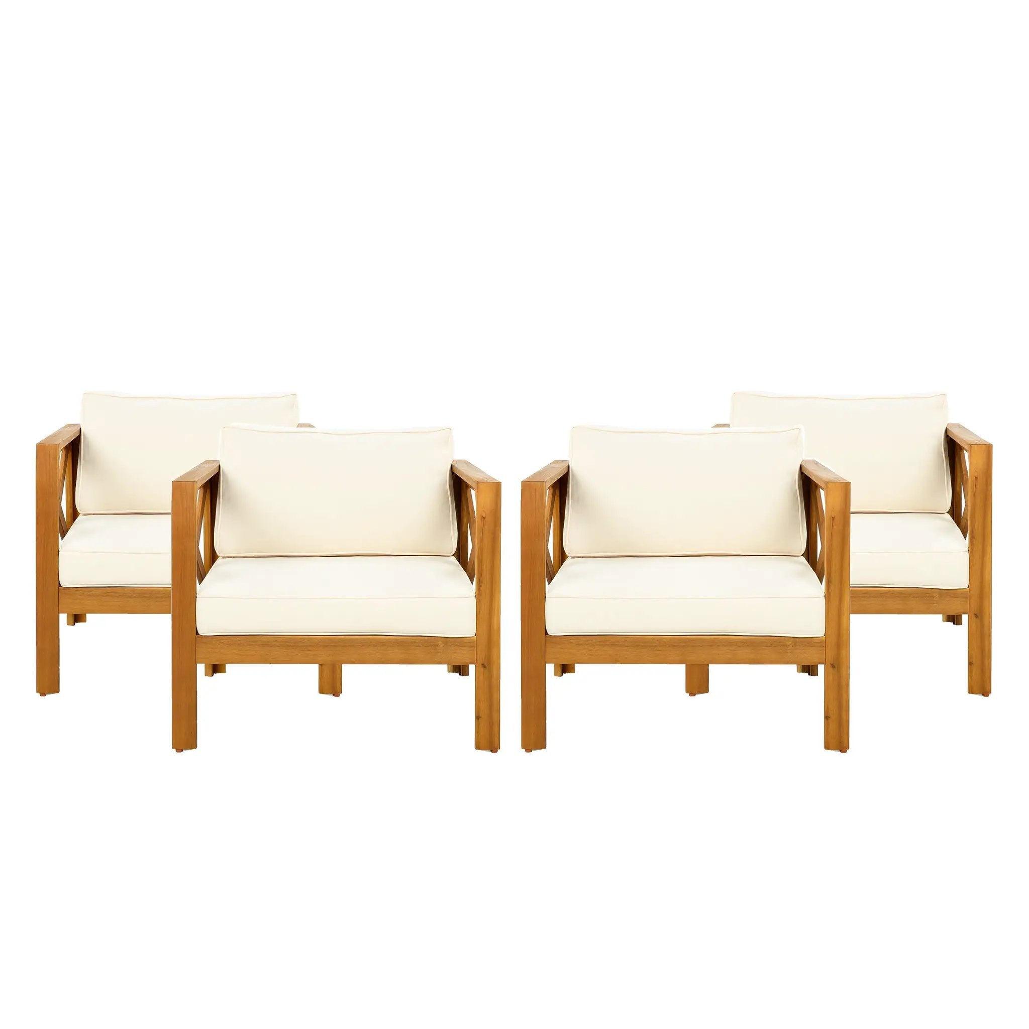 Patio Conversation Set with Acacia Wood Armchairs and End Table by HouseOfZazla