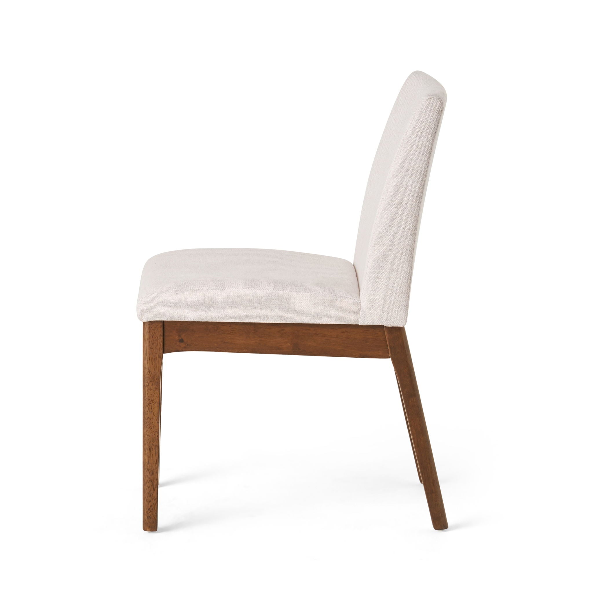 Dining Chairs with Upholstered Seat and Backrest (Set of 2) - Light Beige / Walnut by HouseOfZazla
