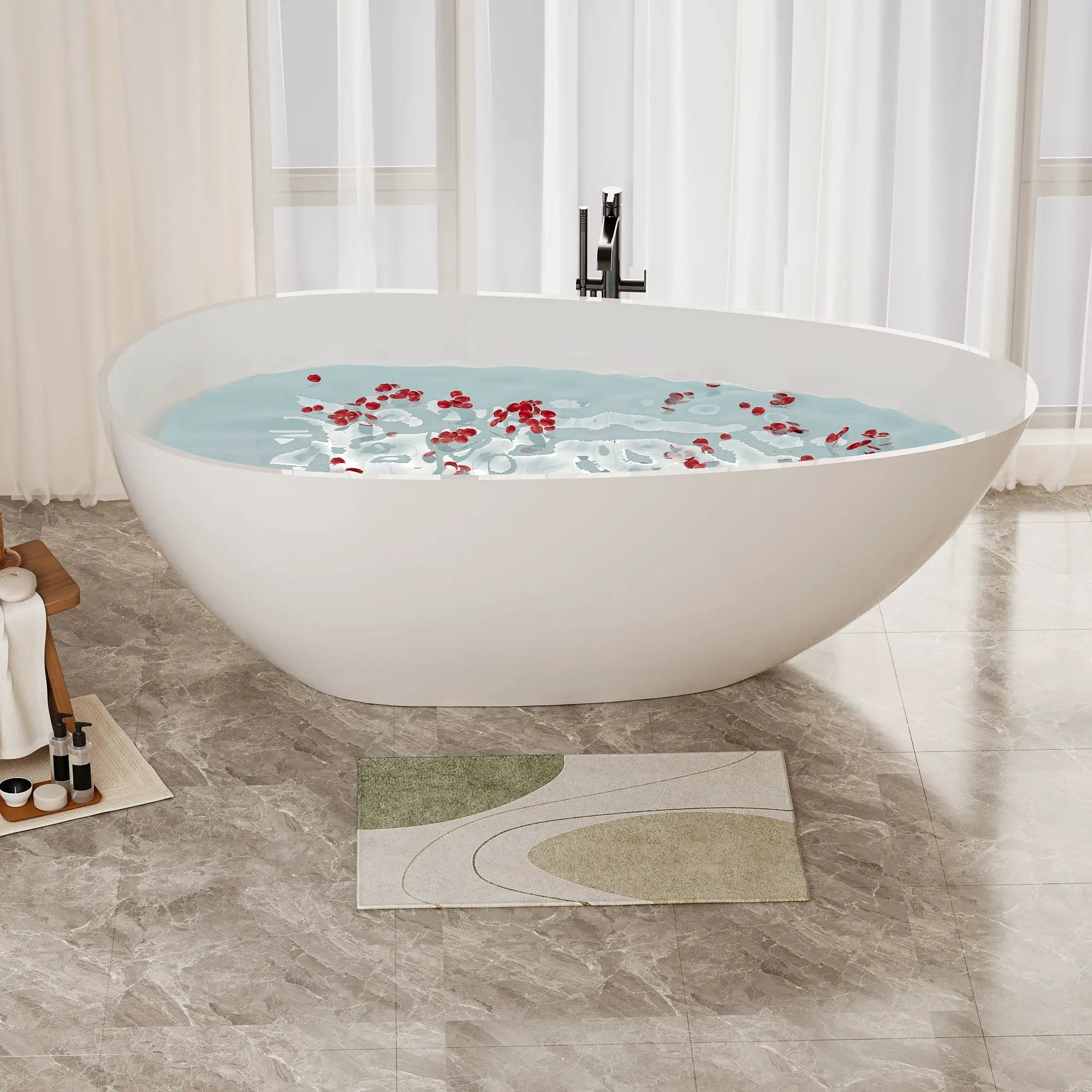 59" Freestanding Solid Surface Bathtub by HouseOfZazla