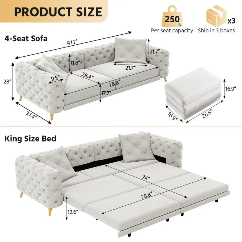3-In-1 Convertible Sleeper Sofa by HouseOfZazla