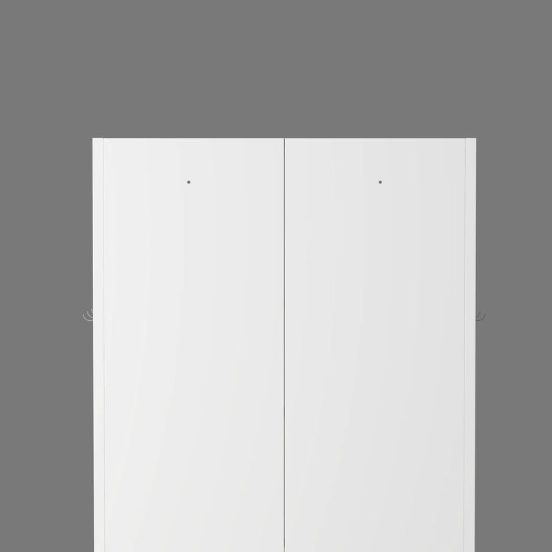 Kitchen Pantry Cabinet Tall Storage With Adjustable Shelves, Heavy Duty Stainless Steel Frame - White by HouseOfZazla