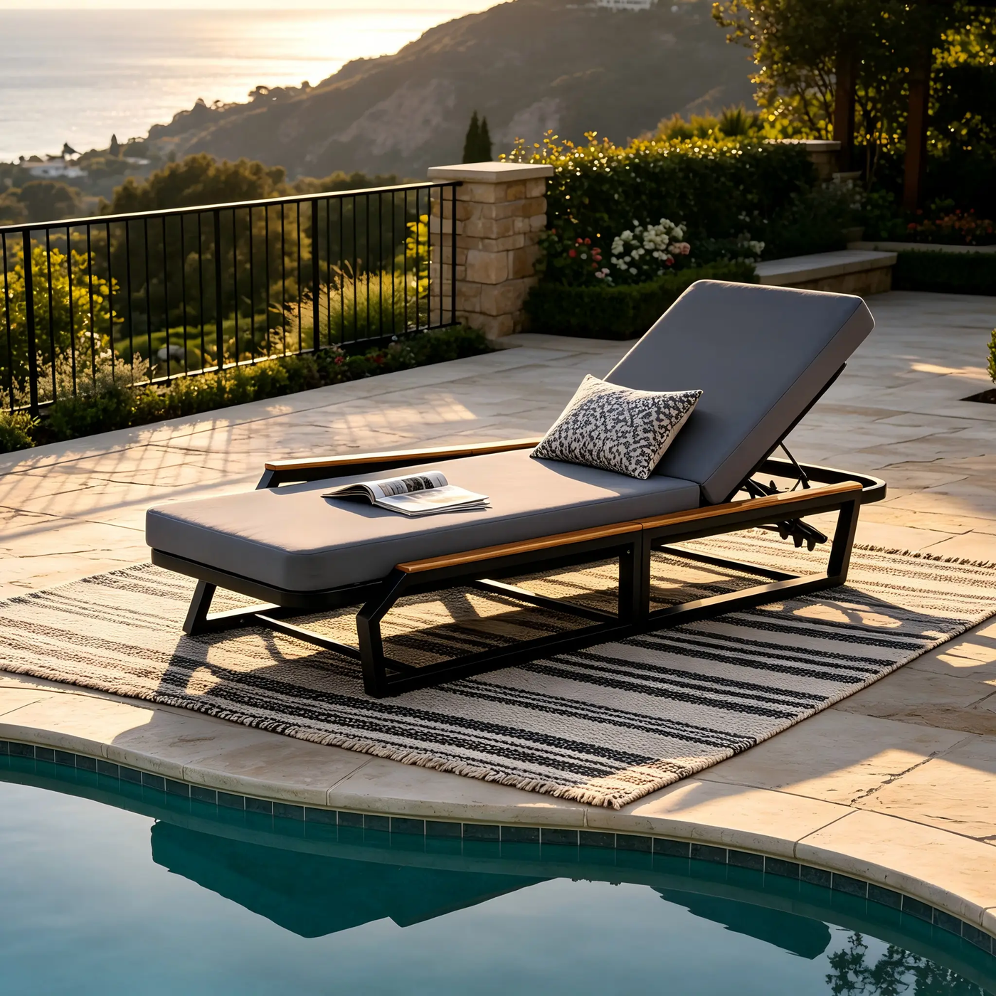 Adjustable 5-Position Outdoor Chaise Lounge by HouseOfZazla