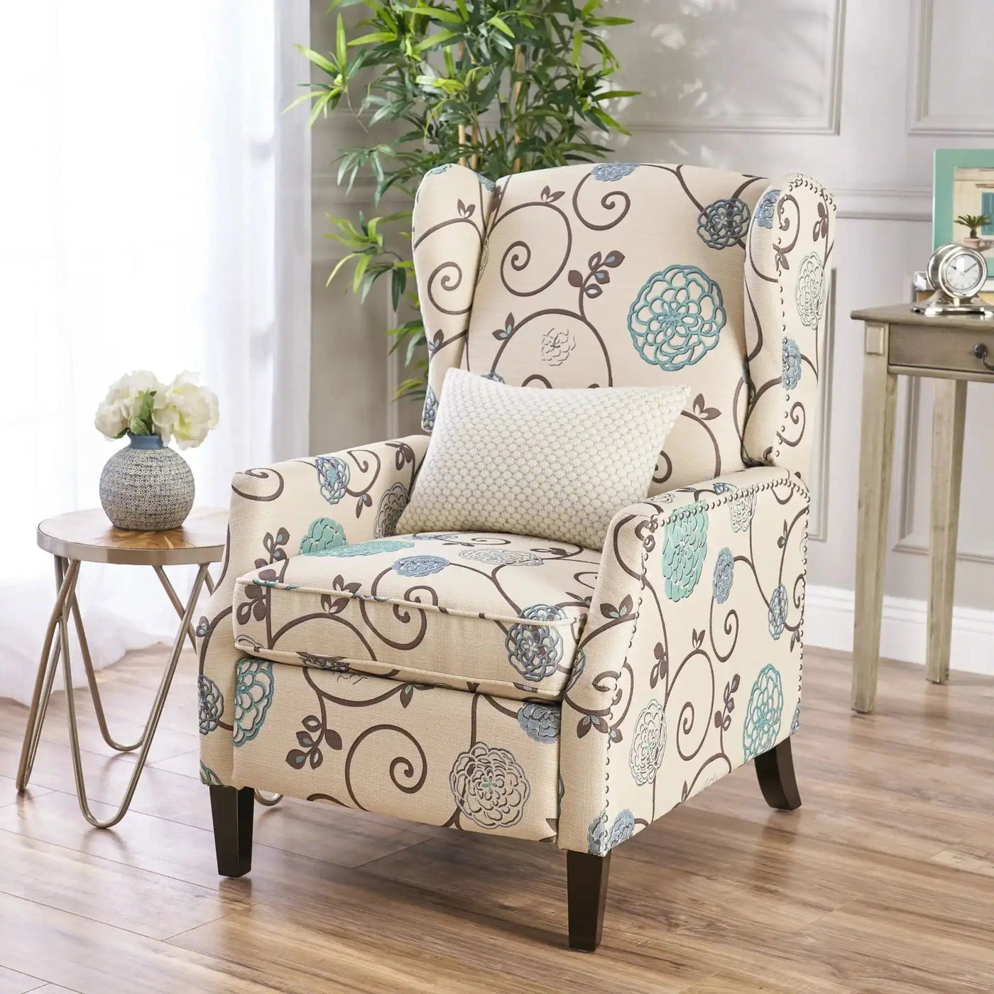 Westeros Wing Back Fabric Upholstered Recliner by HouseOfZazla