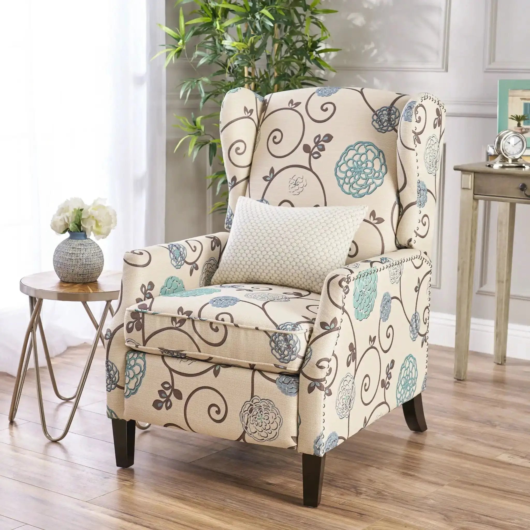 Westeros Wing Back Fabric Upholstered Recliner by HouseOfZazla