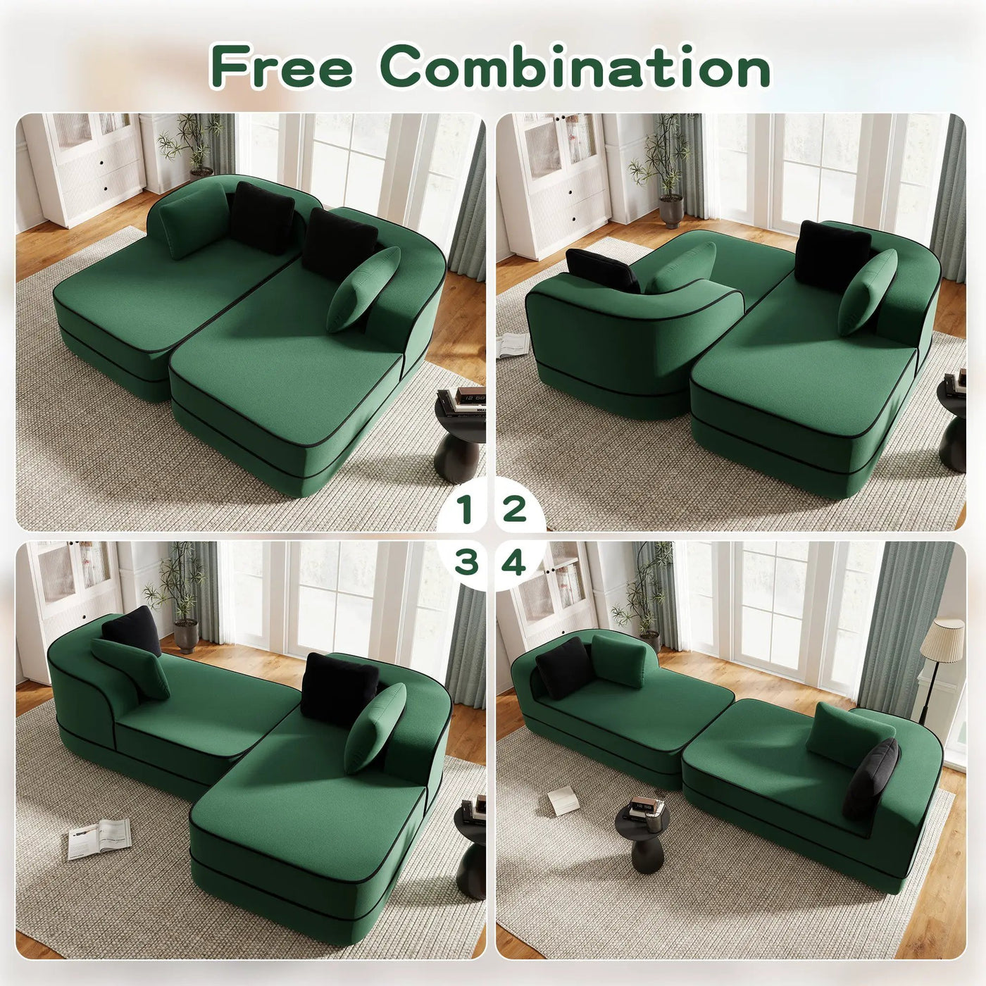 77.2" Teddy Fabric Modular Sofa by HouseOfZazla
