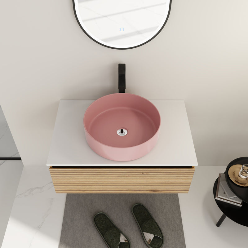 30" Wall-Mounted Bathroom Vanity with Art Ceramic Sink by HouseOfZazla