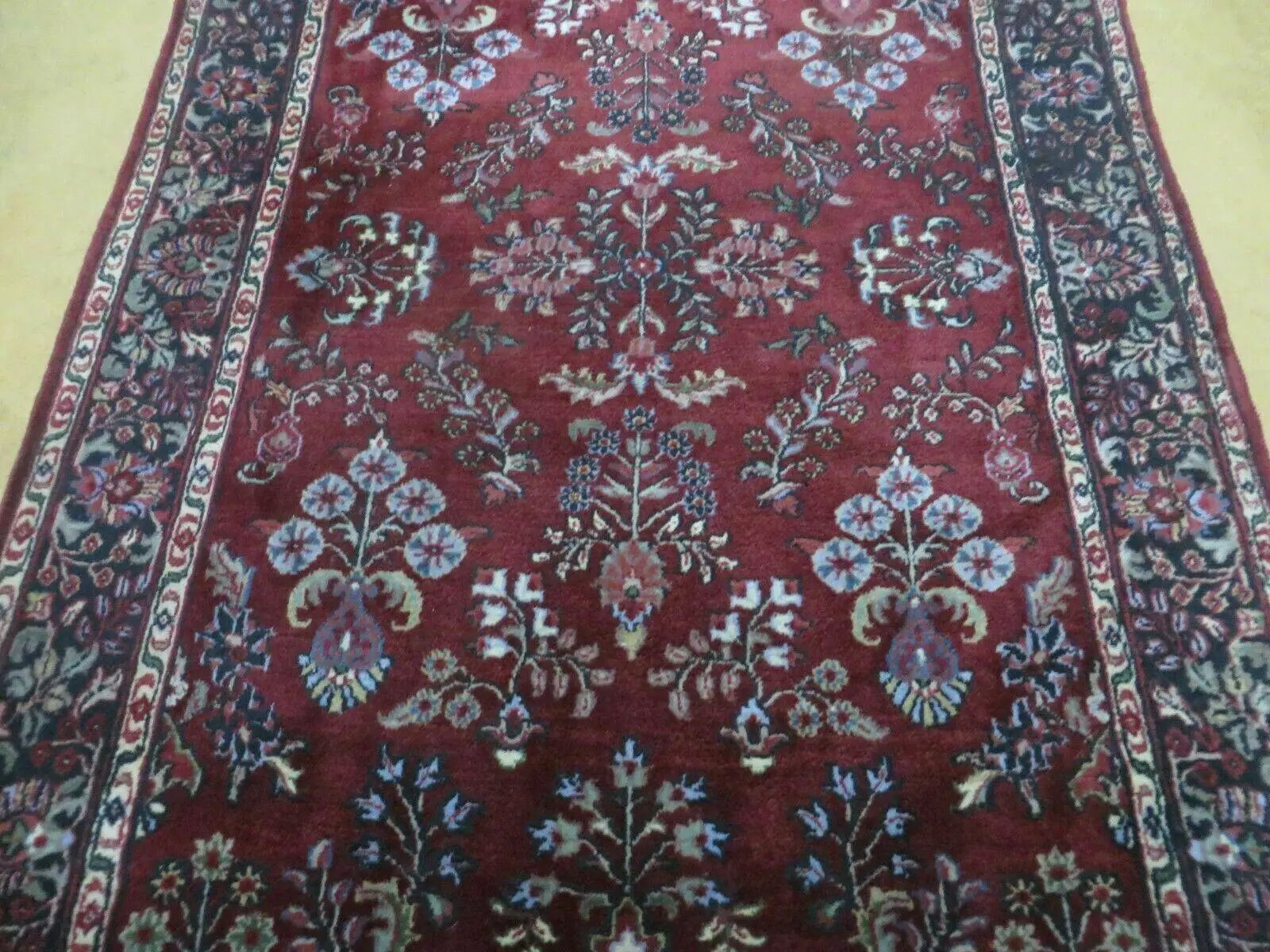 4' X 6' Vintage Handmade Fine India Jaipur Floral Oriental Wool Rug Red Nice by Jewel Rugs