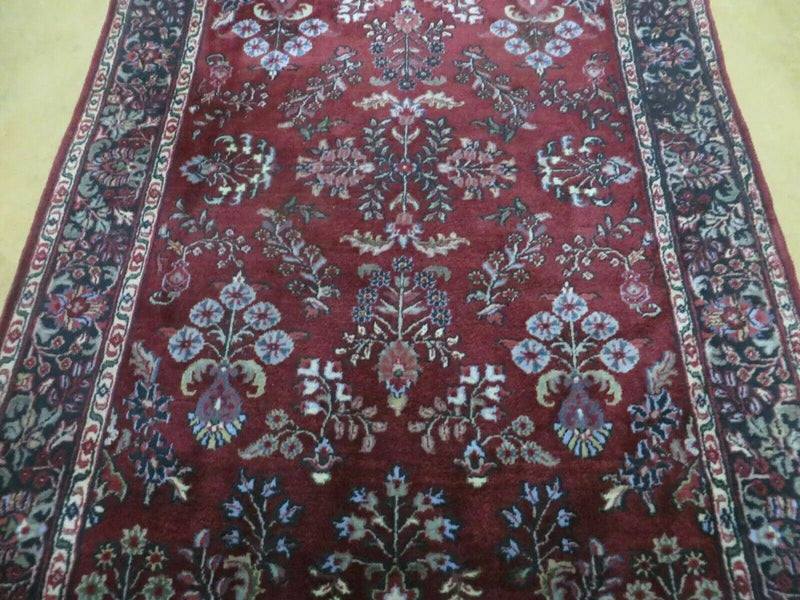 4' X 6' Vintage Handmade Fine India Jaipur Floral Oriental Wool Rug Red Nice by Jewel Rugs