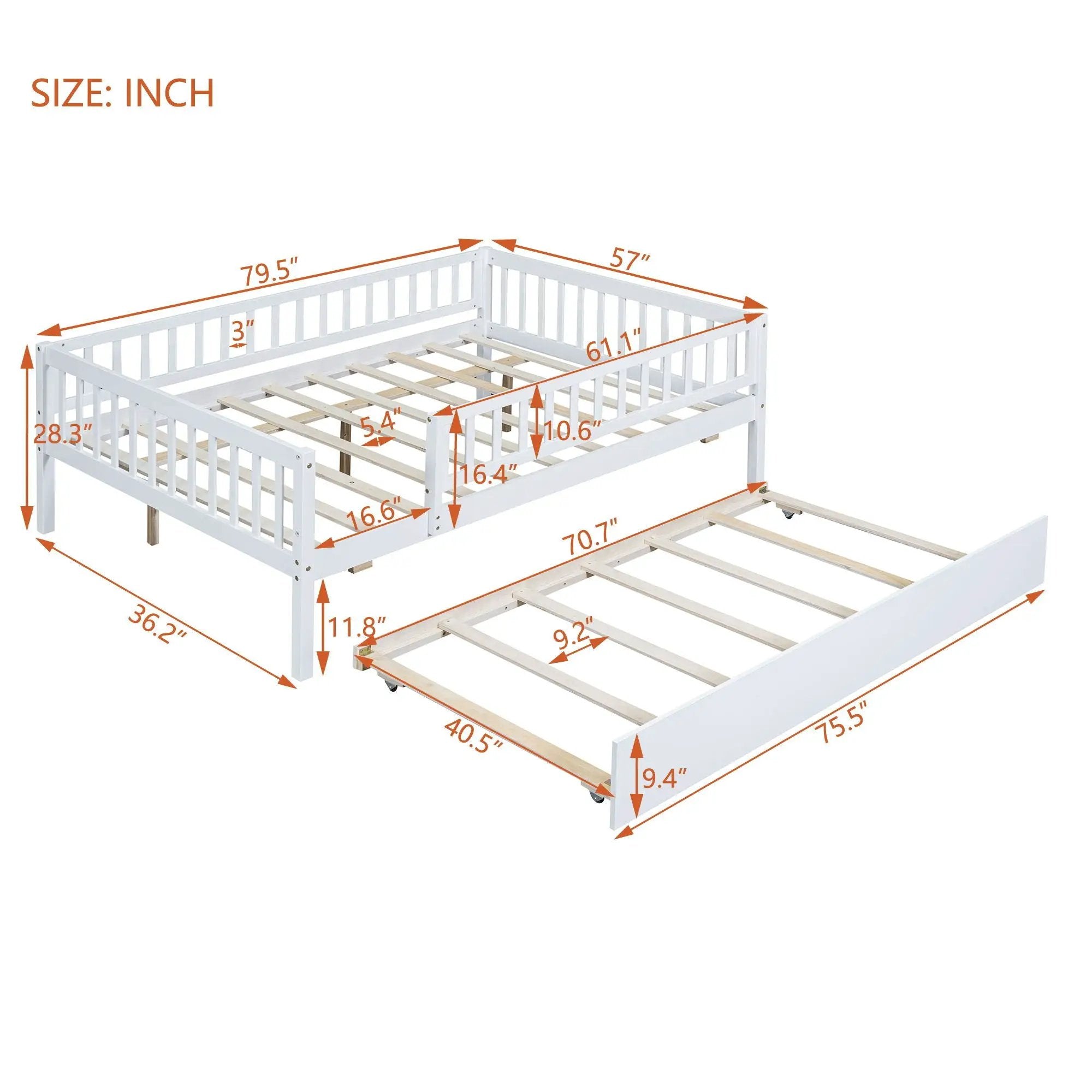 Multi Functional Wooden Daybed Bed by Unique Piece Furniture