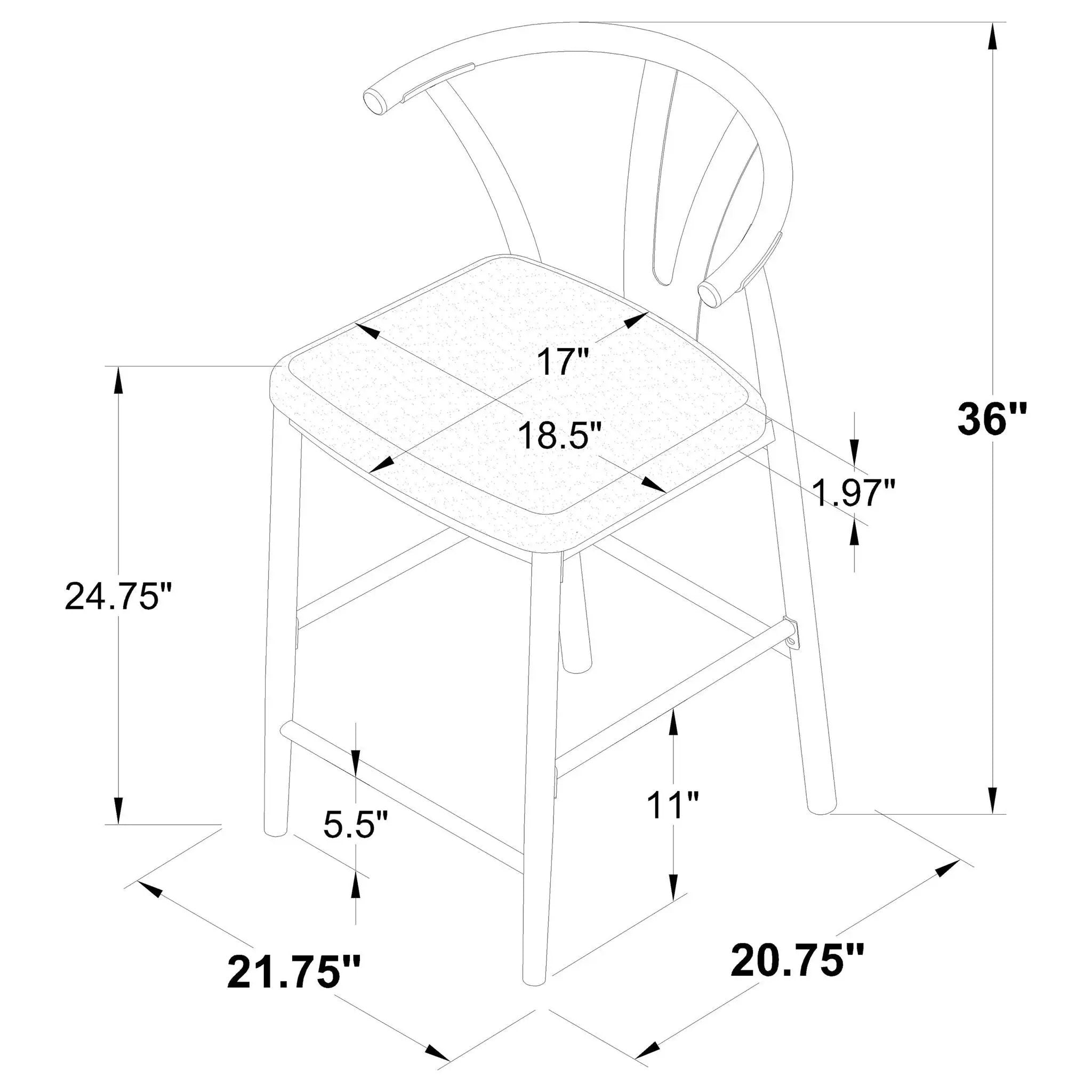 Tazman - Counter Height Dining Side Chair (Set of 2) - Gray by HouseOfZazla