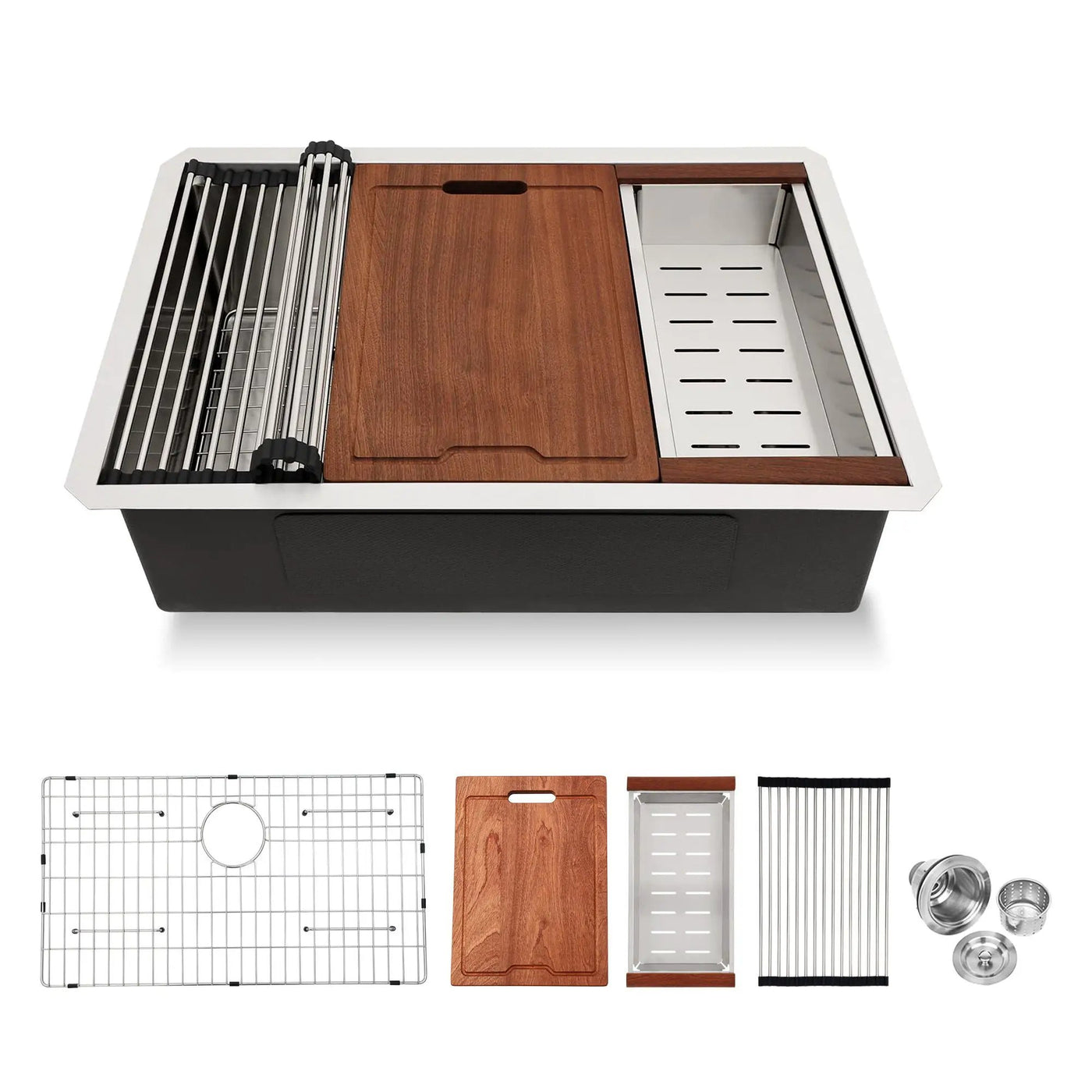 Single Bowl Undermount Workstation Kitchen Sink with Accessories by HouseOfZazla