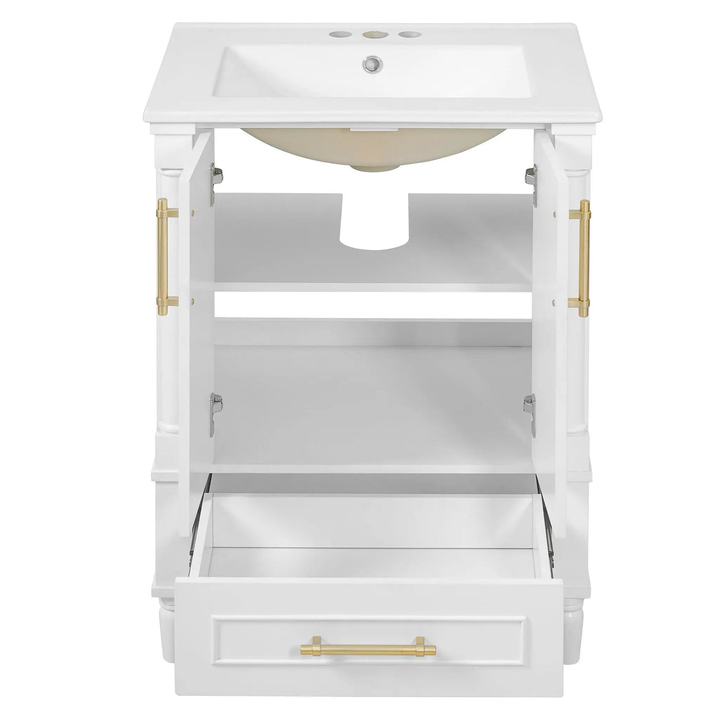 Bathroom Vanity With Ornate French Cylinder Legs, Soft Close Drawer by HouseOfZazla