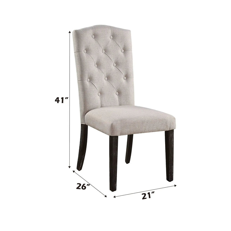 Gerardo - Linen Weathered Dining Chair (Set of 2) - Beige by HouseOfZazla