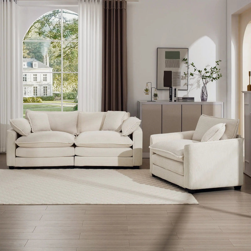 Elegant Oversized Sectional Sofa Set With Deep Seats And Flexible Layout by Unique Piece Furniture