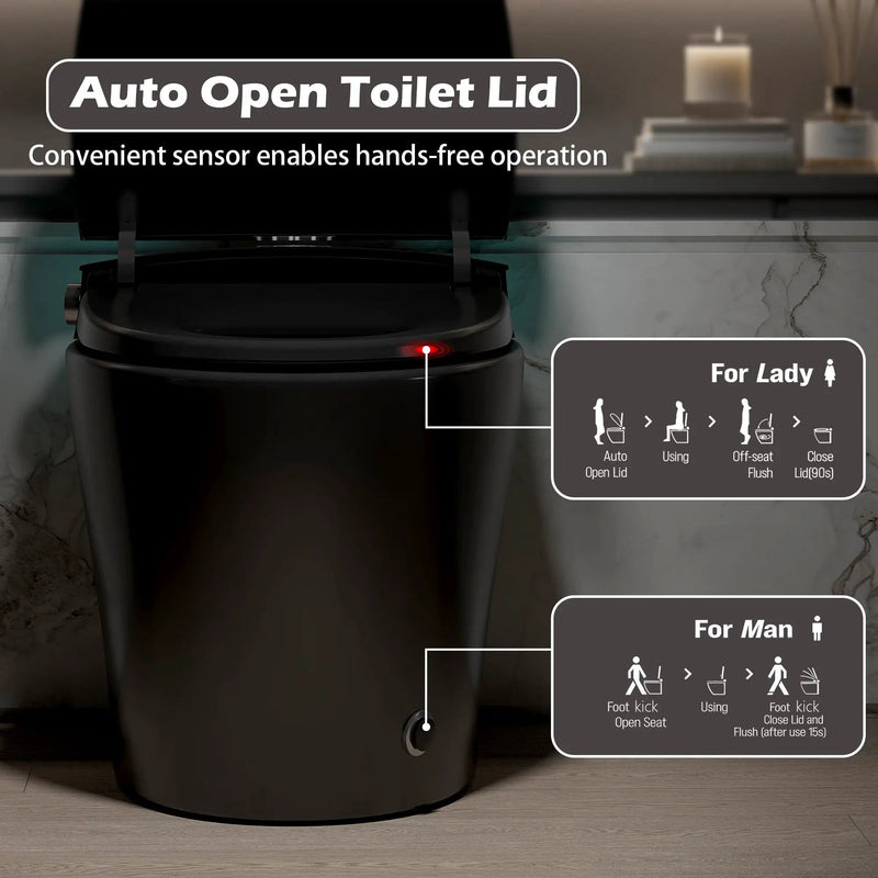 Smart Toilet with Bidet Built-in, Heated Seat, Warm Water & Remote Control by HouseOfZazla