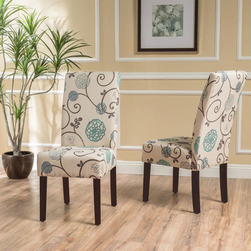 Contemporary Dining Chair Set With Rubberwood Legs - White / Blue by HouseOfZazla