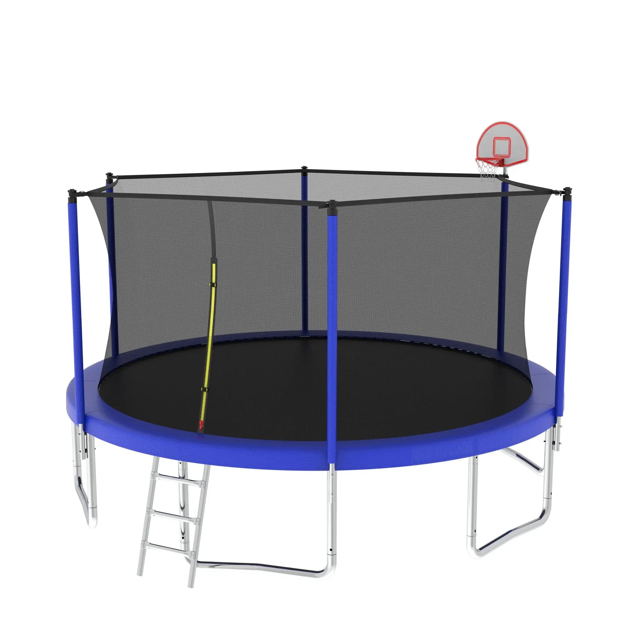 14Ft For Kids Children With Safety Enclosure Net Outdoor Backyards Large Recreational Trampoline - Blue by HouseOfZazla