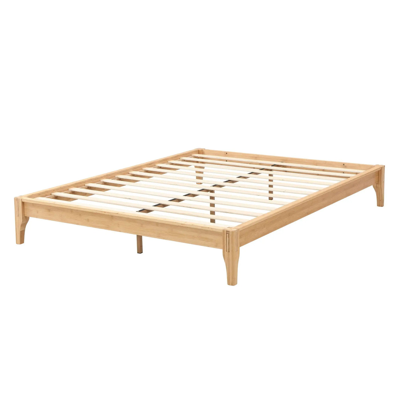 Solid Dry Bamboo Platform Bed Frame, With Slat Support by HouseOfZazla