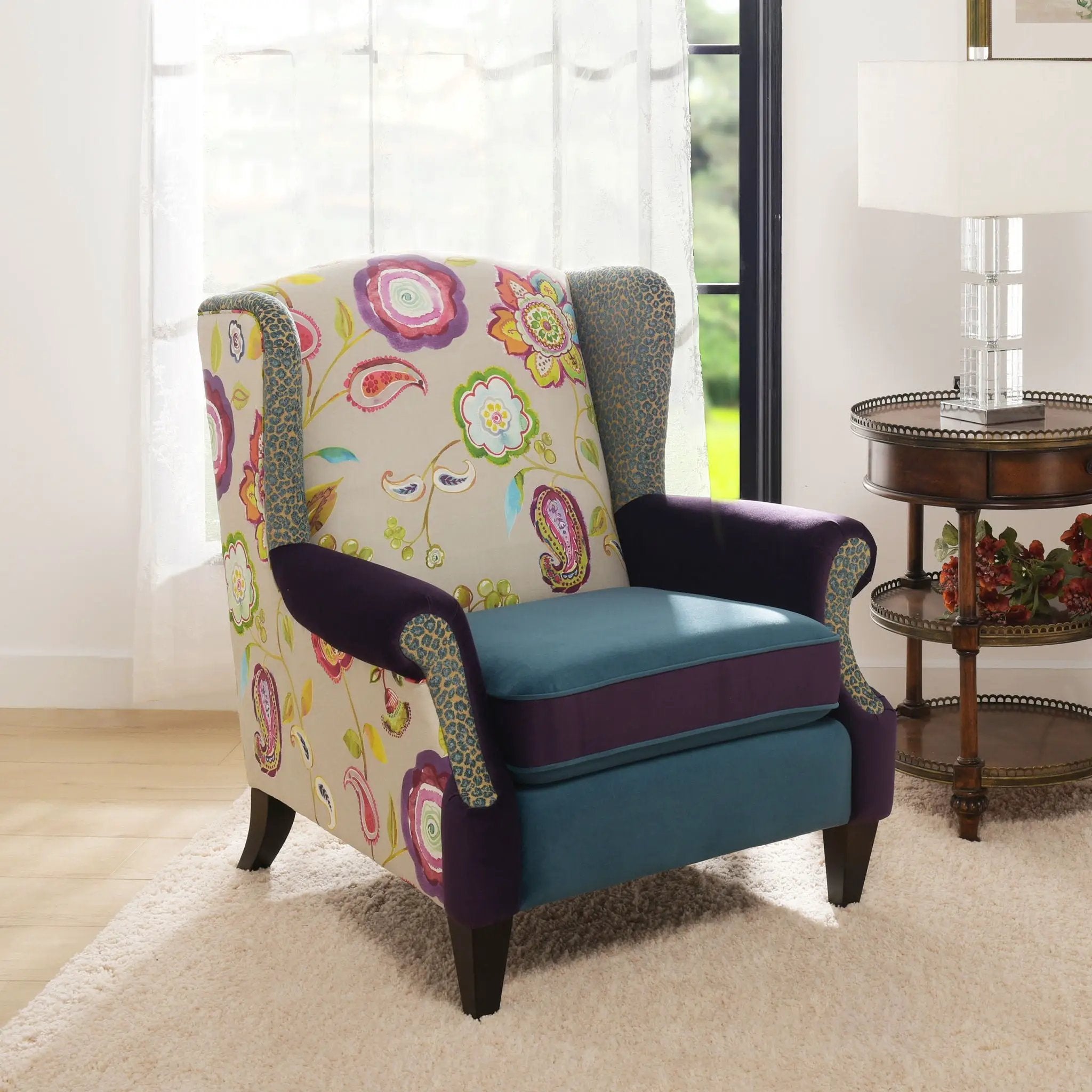 Anya - Boho Chic Wingback Accent Arm Chair by HouseOfZazla