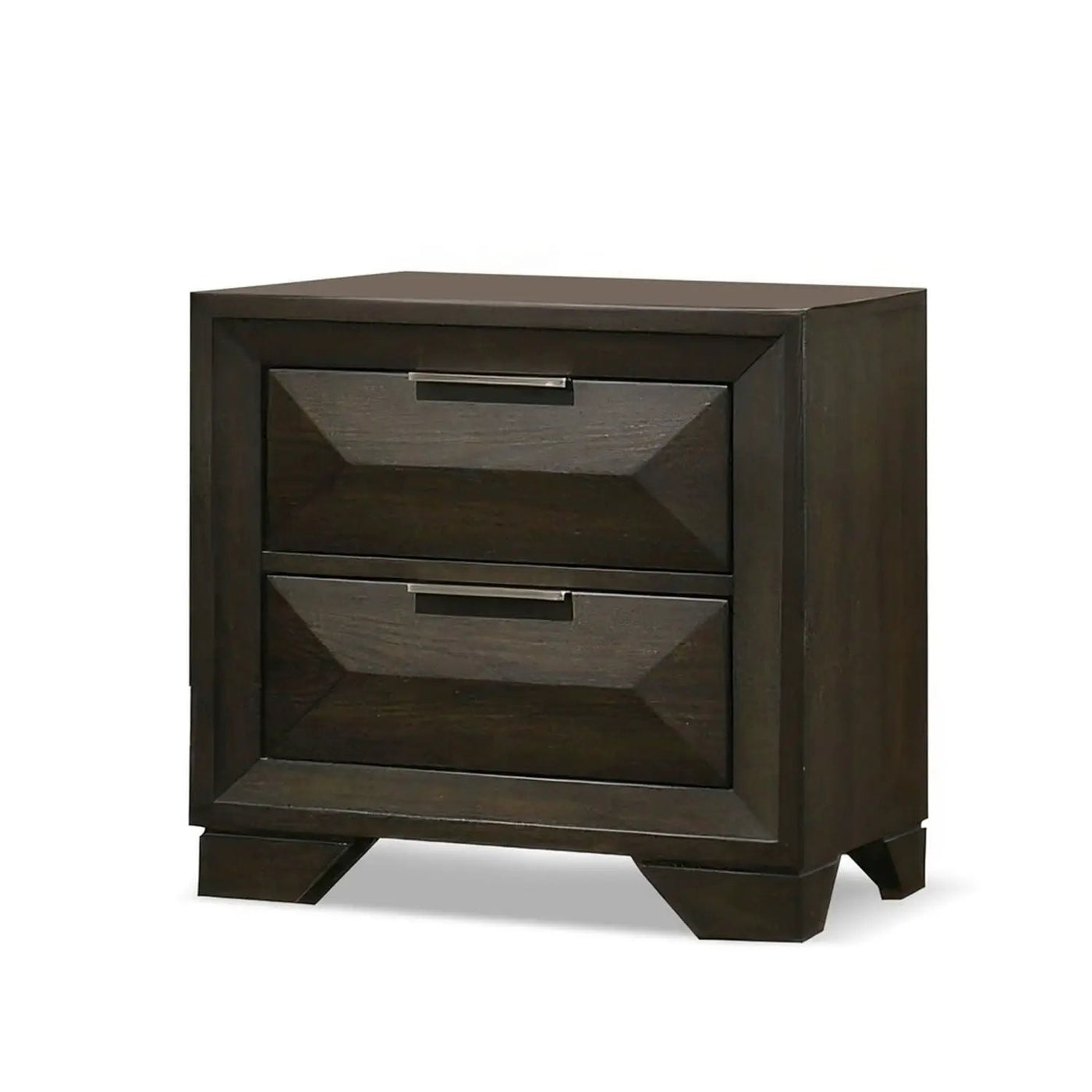 3 Piece Bedroom Set With Faceted Panels Bed And 2 Nightstands by HouseOfZazla