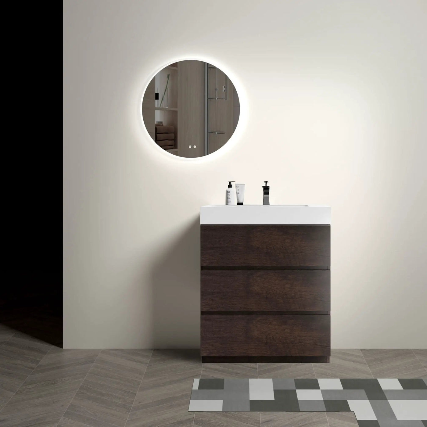 Alice - Bathroom Vanity With Large Storage Freestanding Bathroom Vanity, Sink For Modern Bathroom, One-Piece Sink Basin Without Drain And Faucet by HouseOfZazla