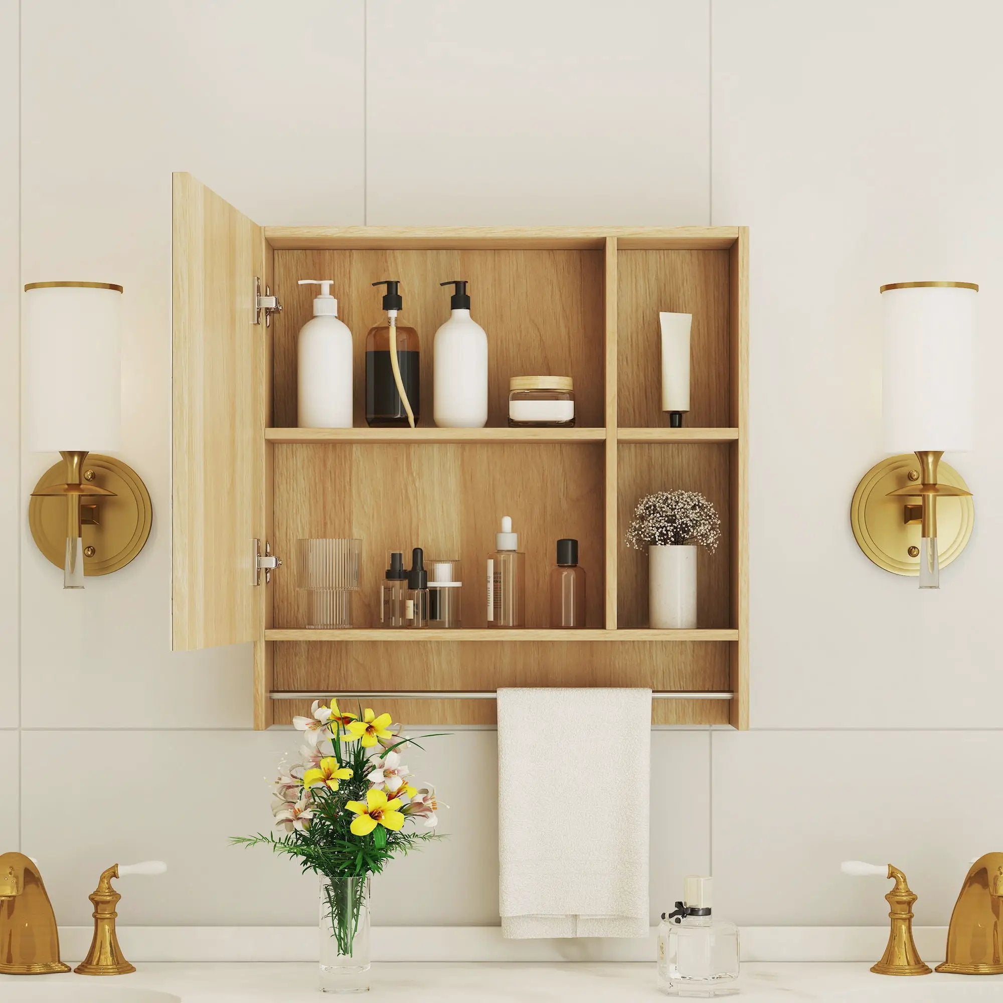 Bathroom Mirror Medicine Cabinet Wall Mounted With Shelves by Unique Piece Furniture