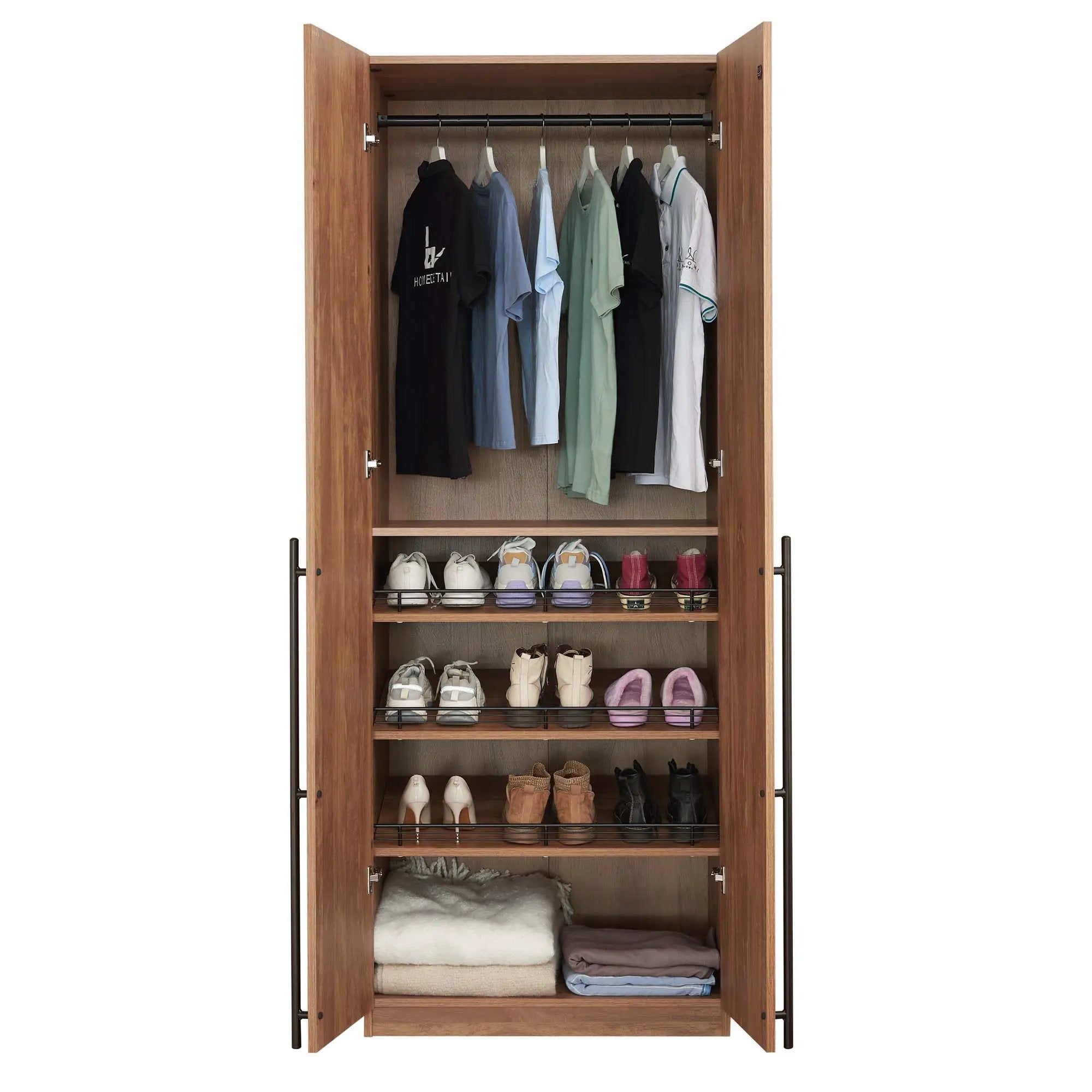 Lee - Free Standing Wardrobe Closet With Adjustable Shoe Shelves by HouseOfZazla