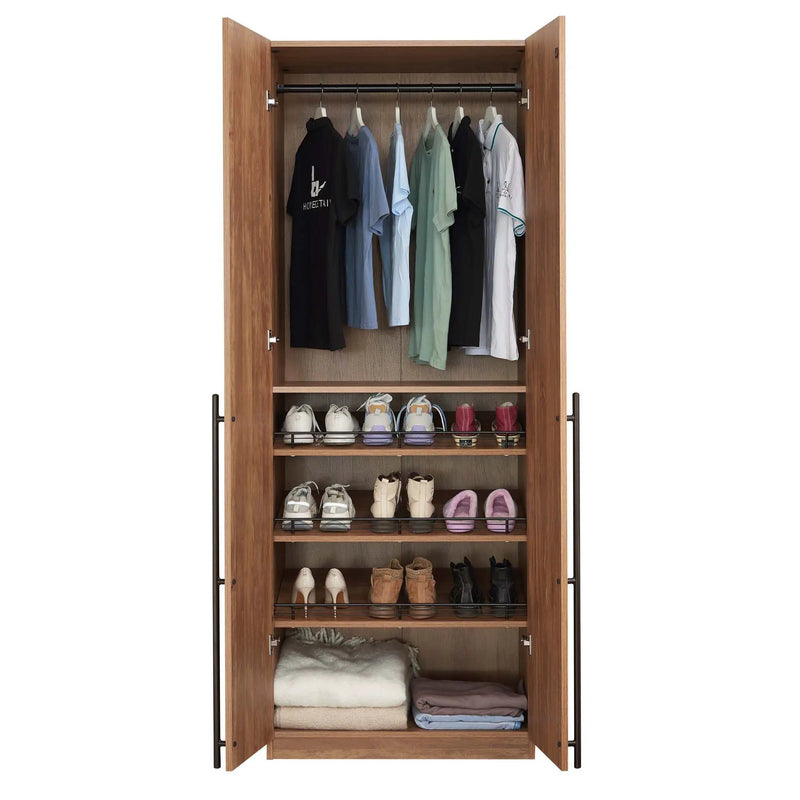 Lee - Free Standing Wardrobe Closet With Adjustable Shoe Shelves by HouseOfZazla